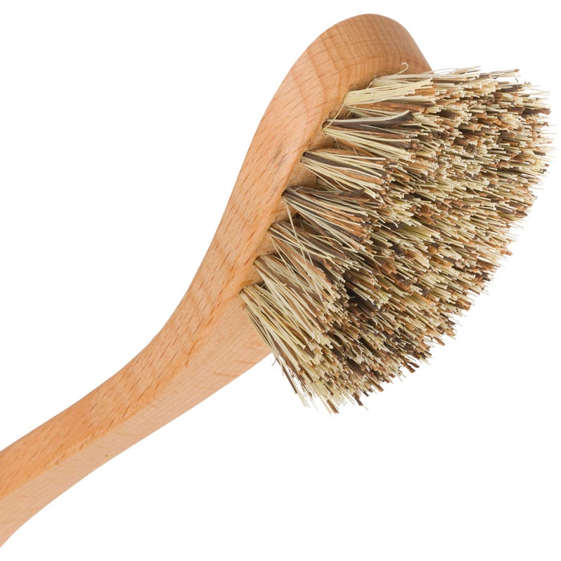 REDECKER Curved Dish Brush, Natural Union Plant Fiber Bristles, Ergonomic Design with Oiled Beechwood Handle, 9-1/4 Inches, Set of 2, Made in Germany - Natural Bristle Dish Brush - Image 2
